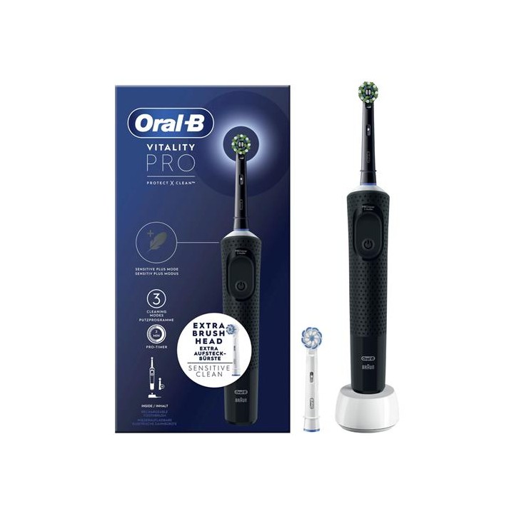 Braun Oral-B Cepillo Vitality Pro con 2 Recambios Negro (D103.423.3)