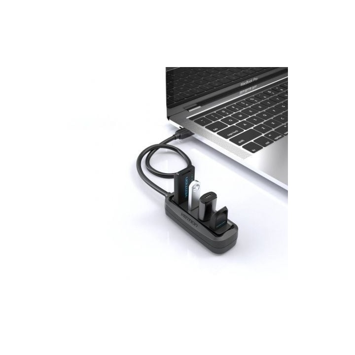 HUB USB-A 2.0 VENTION 4 PUERTOS USB-A 2.0 0.15M BLACK