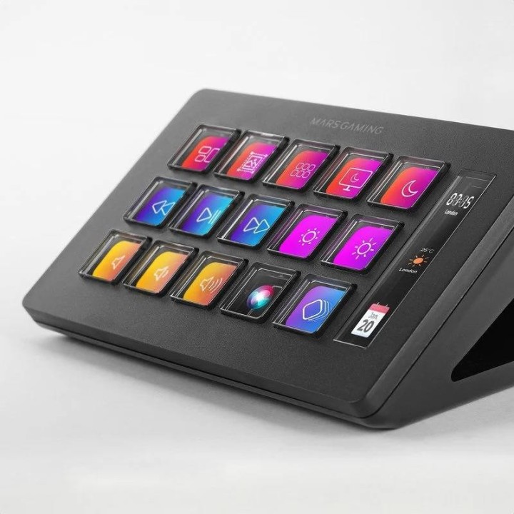STREAM DECK MARS GAMING 15 TECLAS PERSONALIZABLES PANTALLA LCD BLACK