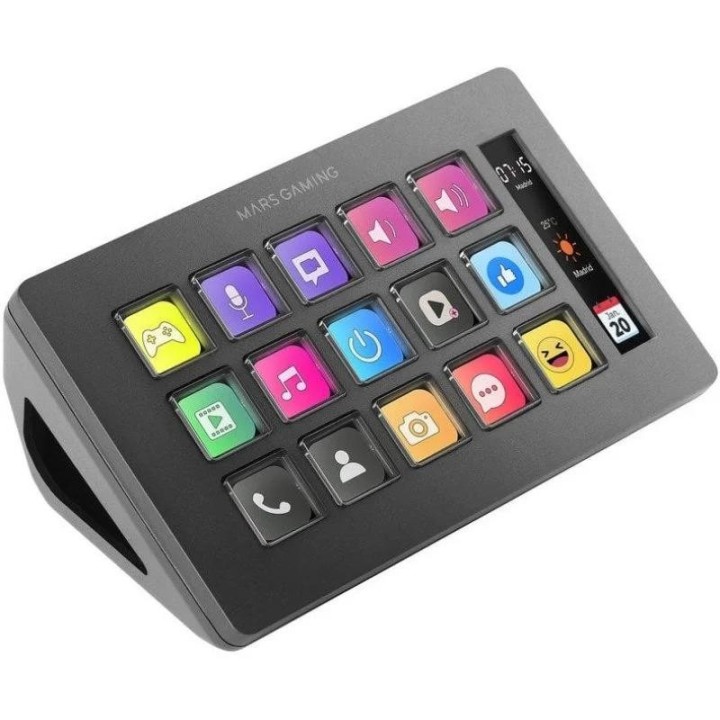STREAM DECK MARS GAMING 15 TECLAS PERSONALIZABLES PANTALLA LCD BLACK