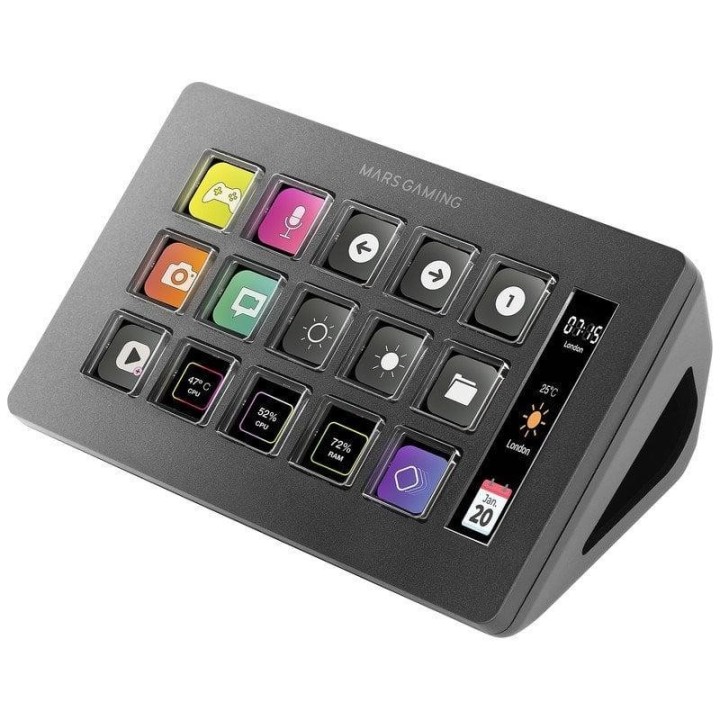 STREAM DECK MARS GAMING 15 TECLAS PERSONALIZABLES PANTALLA LCD BLACK