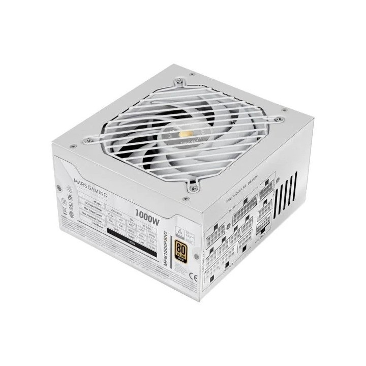 FUENTE DE ALIMENTACION MARS GAMING MBP 1000W 80+ GOLD MODULAR WHITE