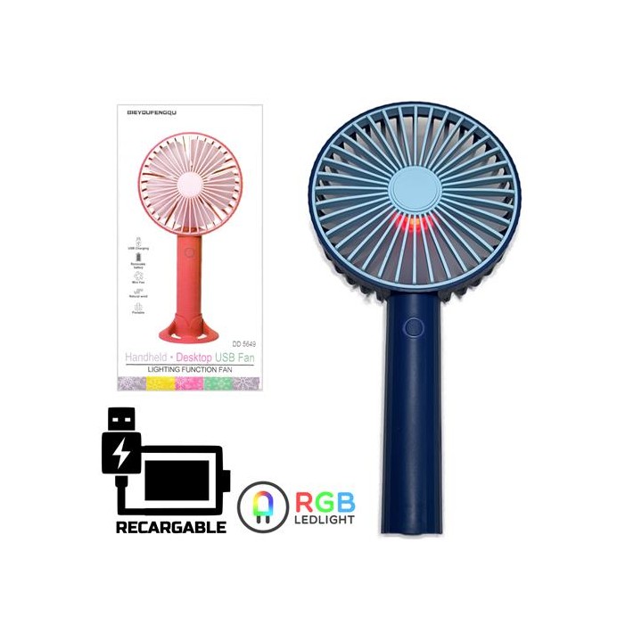 Ventilador DD5649 Mini Recargable Azul