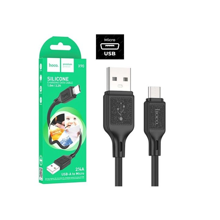 Hoco X90 Cable Cool Silicone Micro Black