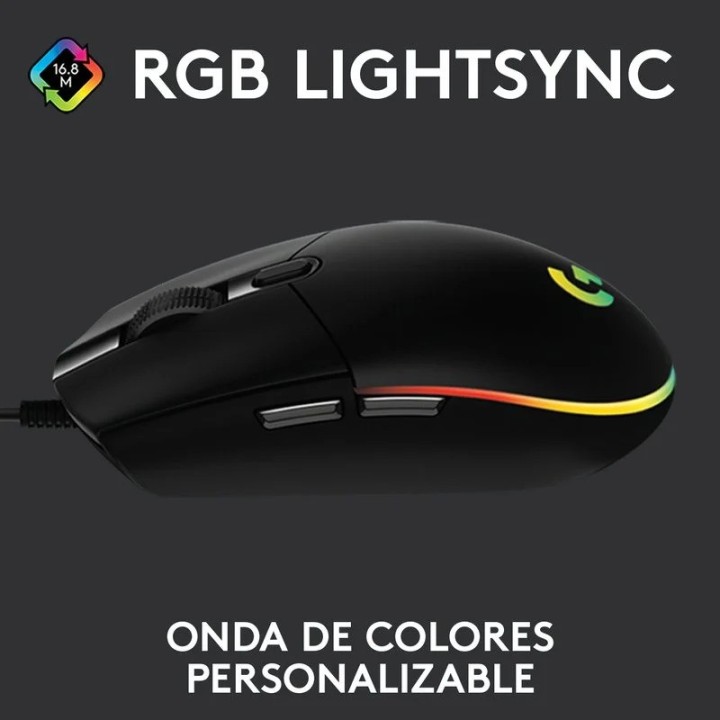 RATON LOGITECH G102 LIGHTSYNC RGB USB BLACK