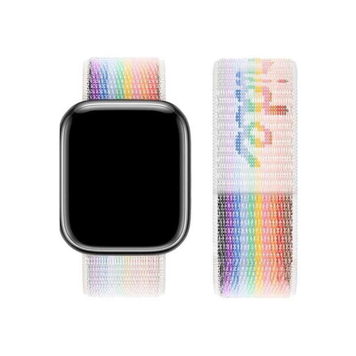 Hoco iWatch WA02 Original Series Loop Type Nylon Strap (38/40/41mm) White Rainbow