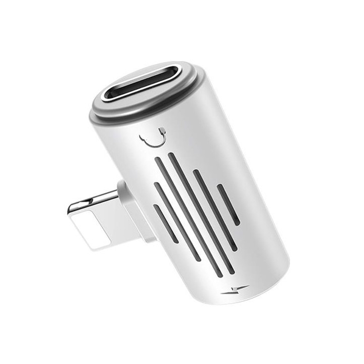 Borofone Bv6 divisor de auriculares lightning blanco.