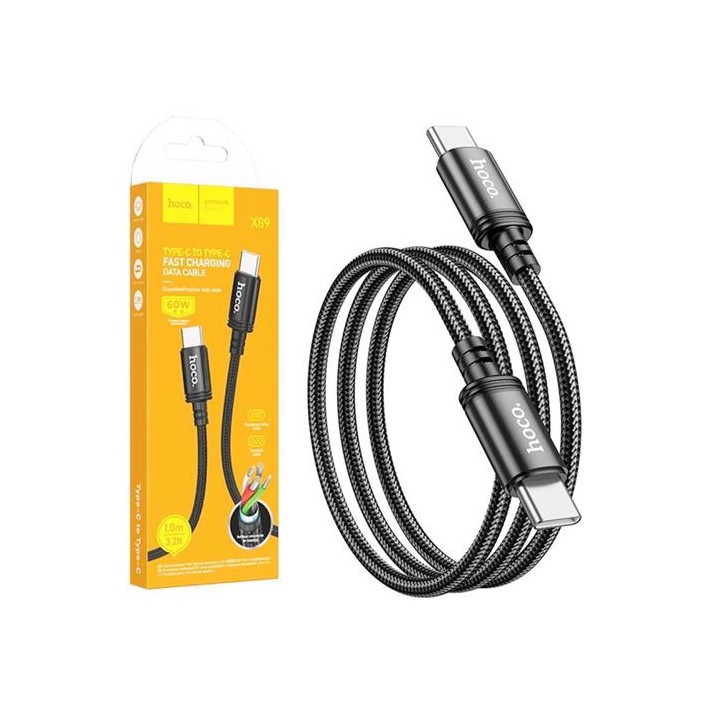 Cable Usb-C a Usb-C 60W 1 metro Hoco X89 Negro