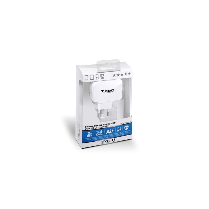 CARGADOR TOOQ 2X USB BLANCO TQWC-1S02WT