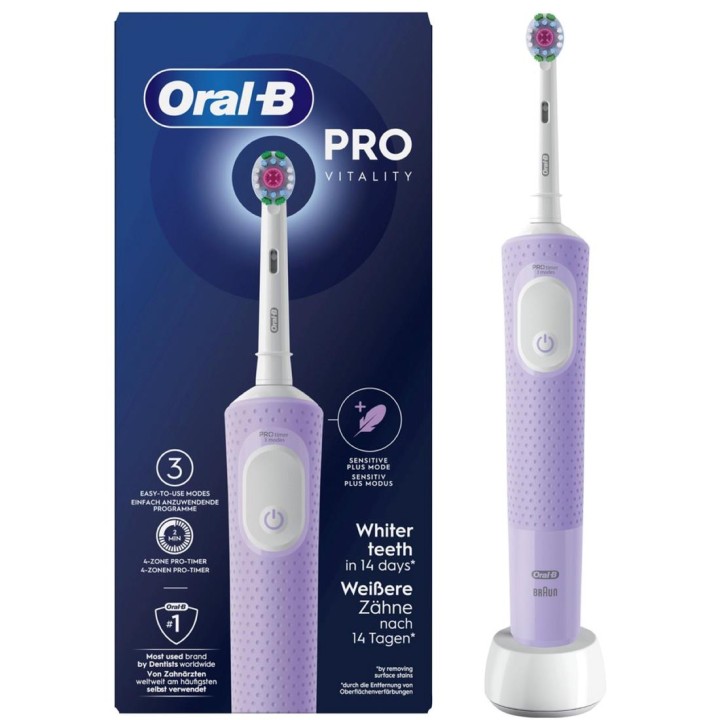 Braun Oral-B Cepillo Vitality Pro con 3 Modos de Limpieza Lila (D103.413.3)