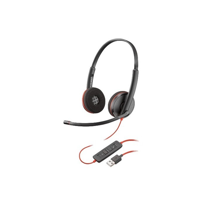 AURICULAR + MICROFONO POLY BLACKWIRE 3220 BIAURAL USB-A