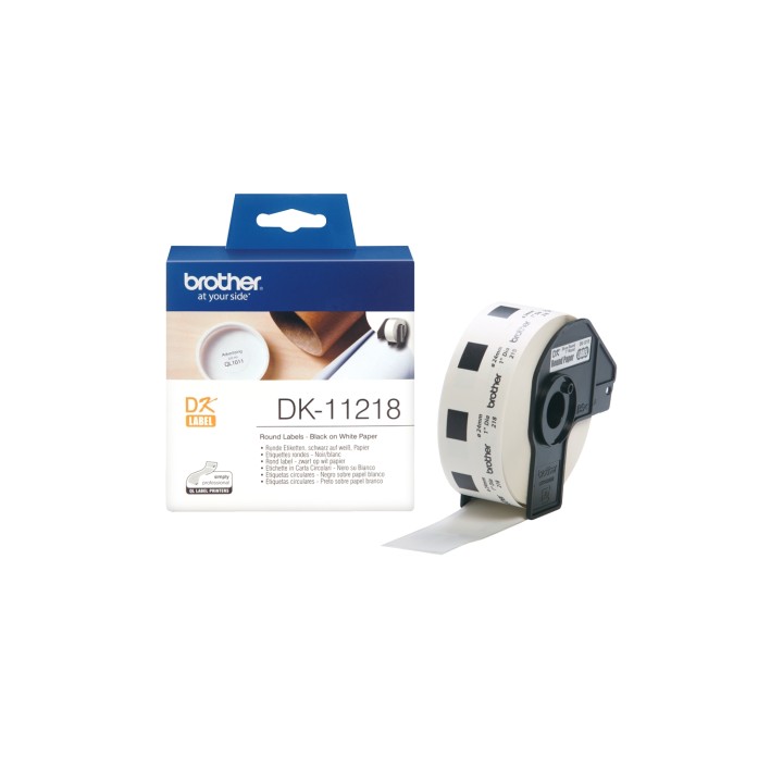 ETIQUETAS BROTHER DK11218 CIRCULARES 24mm 1000UD