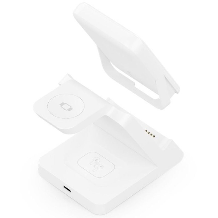 BASE CARGADOR AISENS SMARTPHONE/APPLE WATCH/AURICULARES WIRELESS 15W WHITE