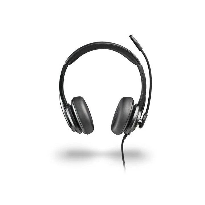 AURICULARES + MICROFONO NGS VOX605USBC USB-A/C BLACK