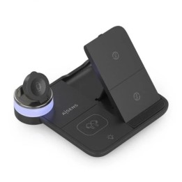 BASE CARGADOR AISENS SMARTPHONE/APPLE WATCH/AURICULARES WIRELESS 15W USB-C BLACK