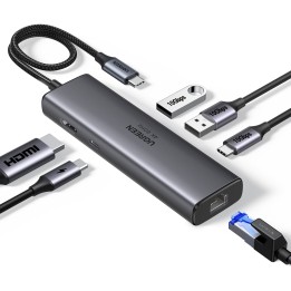 Ugreen REVODOK 6-IN-1 4K@60HZ HDMI ETH DOCK Acoplamiento Base Gris