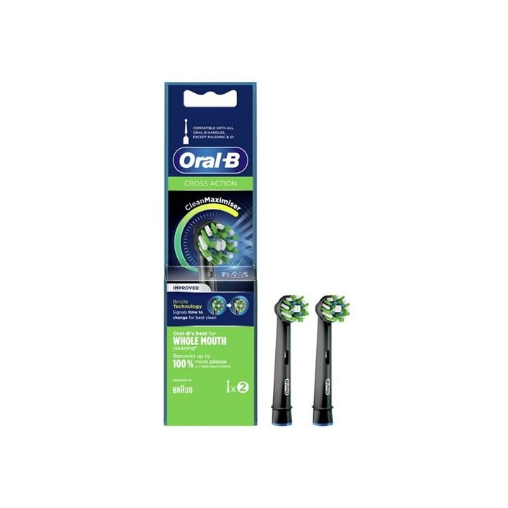 Braun Oral-B 2 Cabezales de Recambio Cross Action Black Edition (EB50BRB-2)