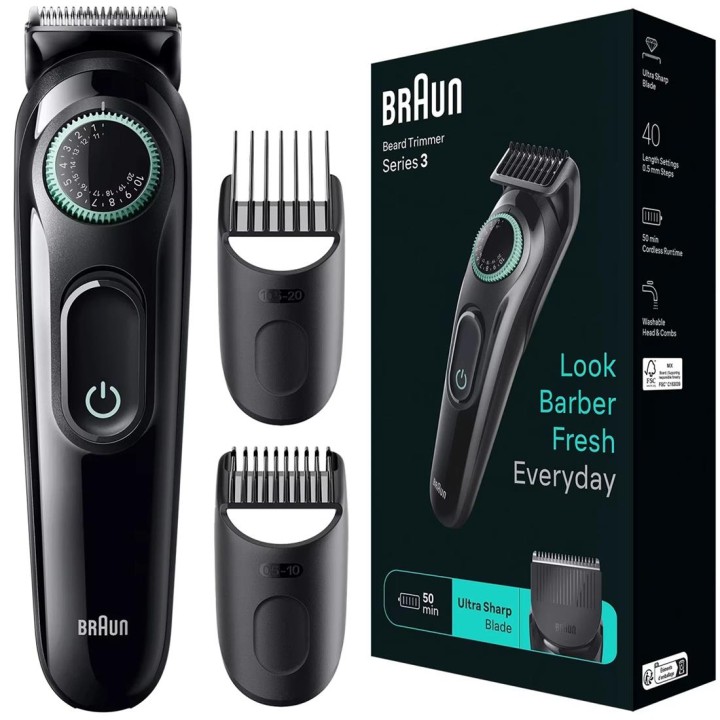 Braun BT3411 Recortadora de Barba Recargable con 40 Tamaños