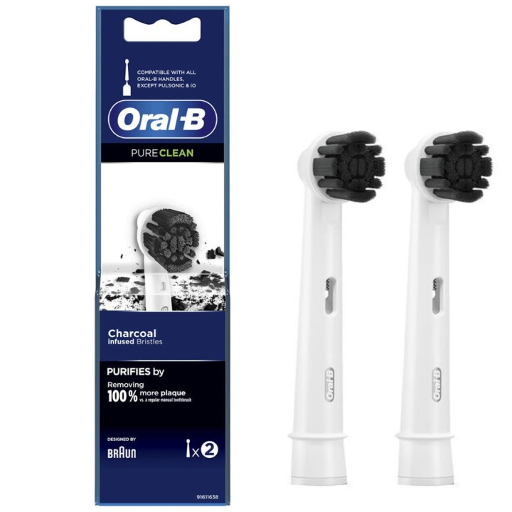 Braun Oral-B 2 Cabezales de Recambio Pure Clean Charcoal Carbón (EB20CH-2)