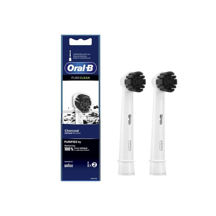 Braun Oral-B 2 Cabezales de Recambio Pure Clean Charcoal Carbón (EB20CH-2)