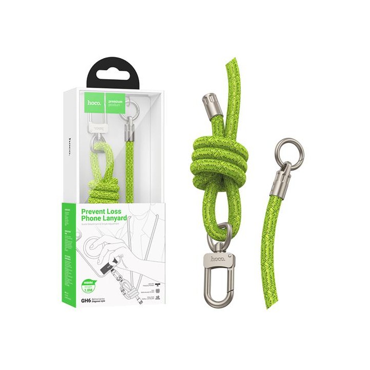 Hoco GH6 Cordón Ajustable para Móviles 1.8m Elegant Fluorescent Green