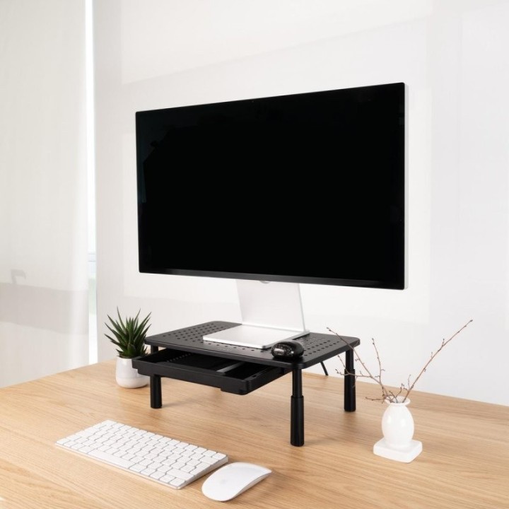 SOPORTE TOOQ SOBREMESA ELEVADOR PARA MONITOR/NOTEBOOK 20KG BLACK