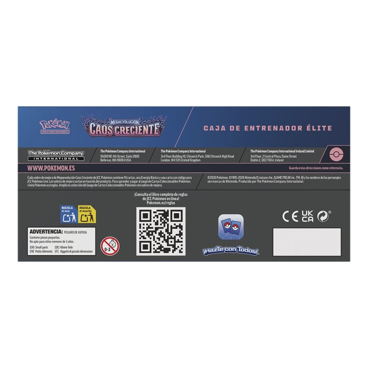 Estuche cartas Entrenador Elite Caos Creciente Megaevolucion Pokemon español