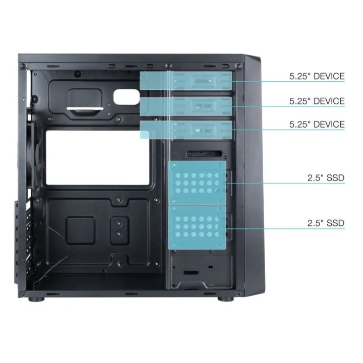 CAJA ORDENADOR TOOQ ATX USB 3.0 BLACK ( SIN FUENTE )