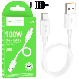 Cable USB- A To USB-C 0.25 metros 100w Hoco X96 Blanco