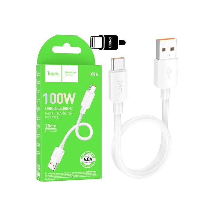 Cable USB- A To USB-C 0.25 metros 100w Hoco X96 Blanco