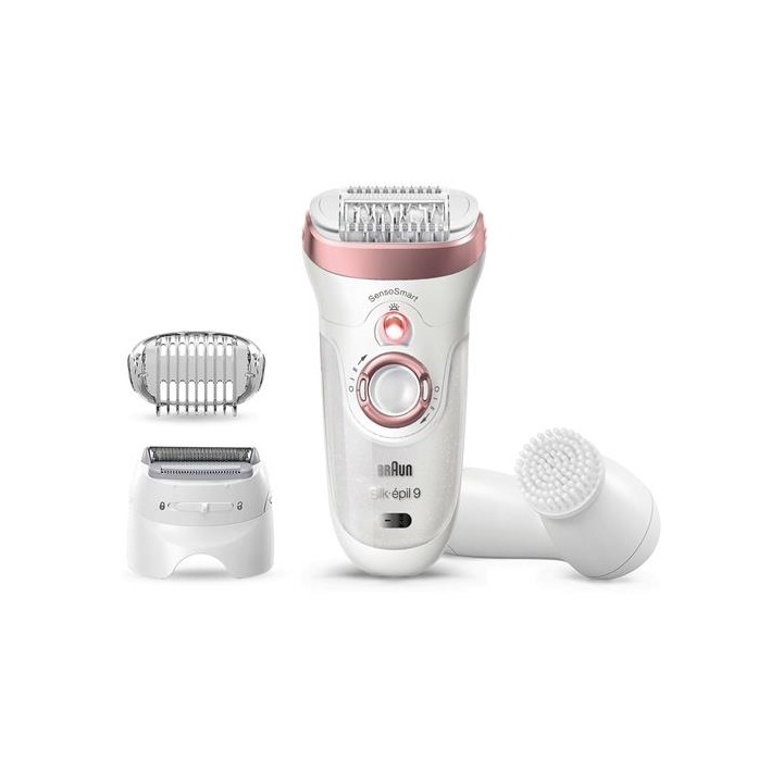 Braun Silk-épil 9-855 SensoSmart SkinSpa impermeable blanco/oro rosa