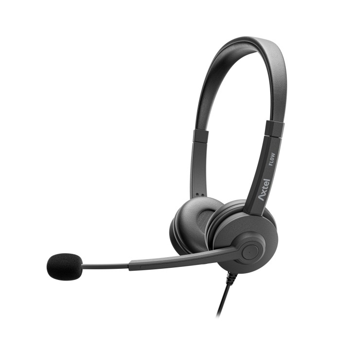 Axtel AXH-FLOWUCDC auricular y casco Auriculares Alámbrico Diadema Oficina/Centro de llamadas USB Type-C / USB Type-A Negro