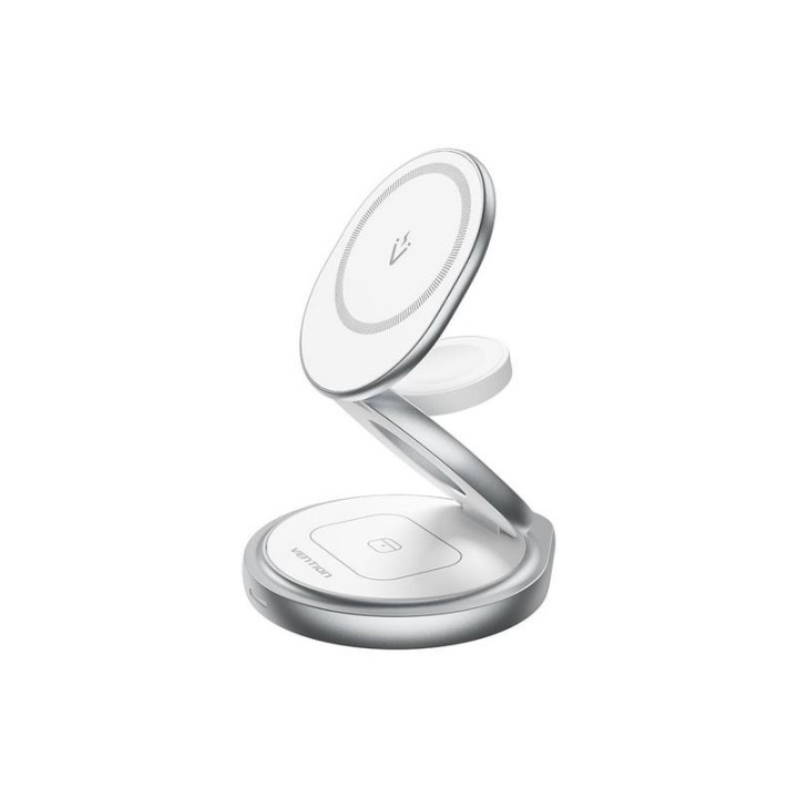 BASE CARGADOR VENTION SMARTPHONE/APPLE WATCH/AURICULARES WIRELESS SILVER