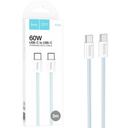 Cable USB-C a USB-C 2 Metros 60W Hoco X104 Trenzado Reforzado Azul
