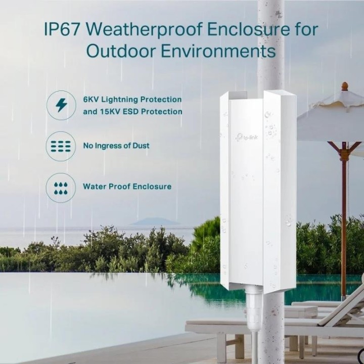 ACCESS POINT TP-LINK EAP650-OUTDOOR AX3000 DUAL BAND WI-FI 6 EXTERIOR POE