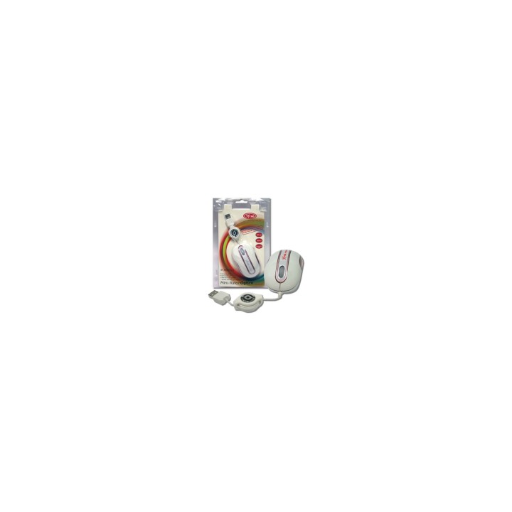 RATON 3FREE OPTICO USB RETRACTIL BLANCO ROSA 3F-MSM201/WP