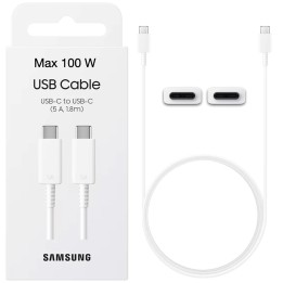 Samsung Cable USB-C a USB-C 5A 1.8 Metros Blanco (EP-DX510JWE)