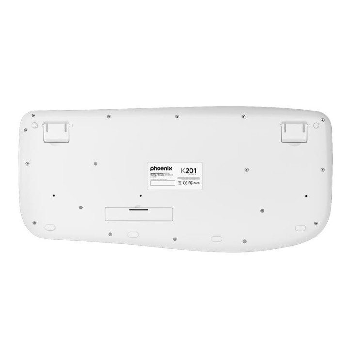 TECLADO PHOENIX K201 ERGONOMICO WIRELESS WHITE