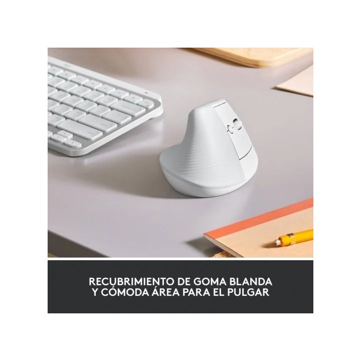 RATON LOGITECH LIFT VERTICAL WIRELESS ERGONOMIC 4000DPI 6 BOTONES WHITE