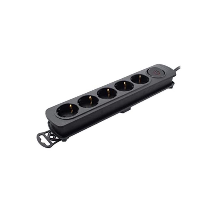 TM Base Múltiple 5 Tomas Interruptor (TMUAD205BK)
