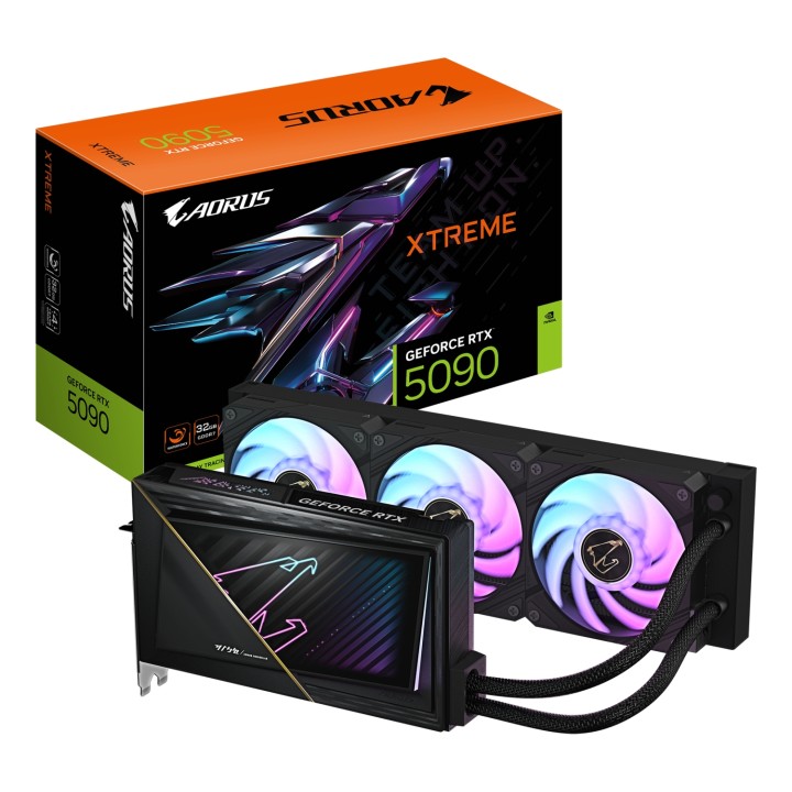 GIGABYTE AORUS GeForce RTX 5090 XTREME WATERFORCE 32G Tarjeta Gráfica - 32 GB GDDR7, 512 bits, PCI-E 5.0, 2655 MHz Frecuencia