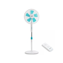 Blaupunkt BP2010 Ventilador Pie 5 Aspas 45W con Mando y Temporizador Blanco