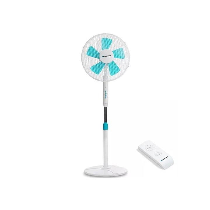 Blaupunkt BP2010 Ventilador Pie 5 Aspas 45W con Mando y Temporizador Blanco