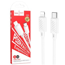 Cable USB-C a LIGHTNING 20W 1 metro 3 amp Hoco X88 Blanco