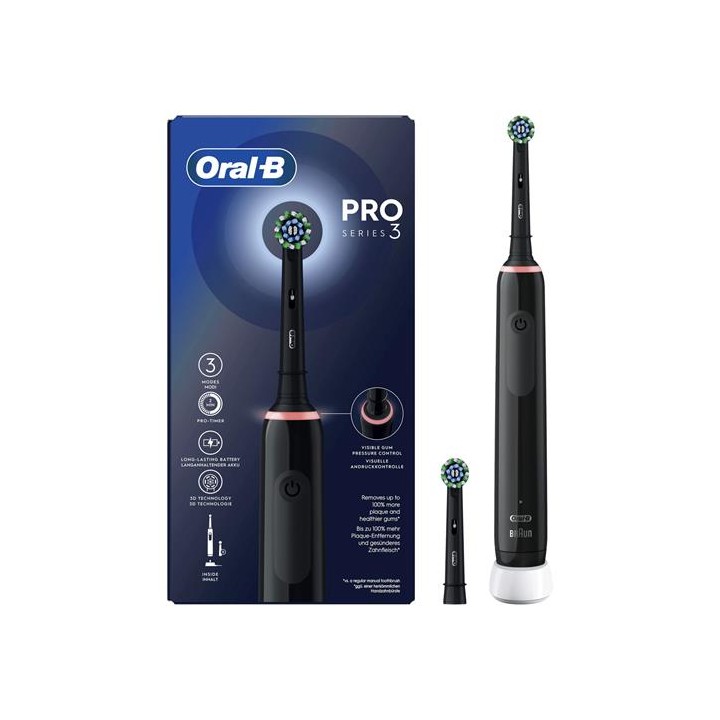 Braun Oral-B Cepillo de Dientes PRO Serie 3 Sensor de Presión Negro (D505.523.3)