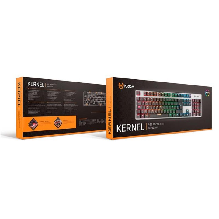 TECLADO GAMING KROM KERNEL MECANICO USB RGB RETROILUMINADO