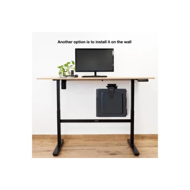 SOPORTE DE ESCRITORIO/PARED TOOQ PARA CPU 10KG BLACK
