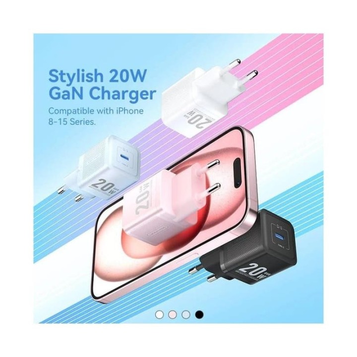 CARGADOR DE PARED VENTION GAN USB-C 20W ROSE