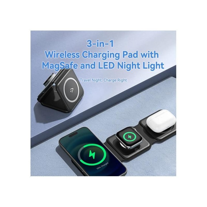 BASE CARGADOR PAD VENTION SMARTPHONE/APPLE WATCH/AURICULARES WIRELESS BLACK