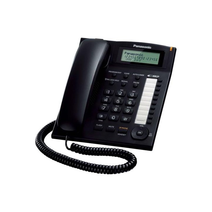Panasonic KX-TS880EXB Teléfono Fijo con Pantalla y Altavoz Negro